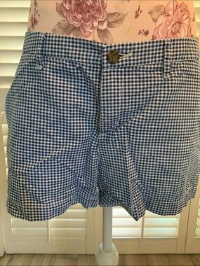 Old Navy Blue Gingham Flat Front Women's Shorts
